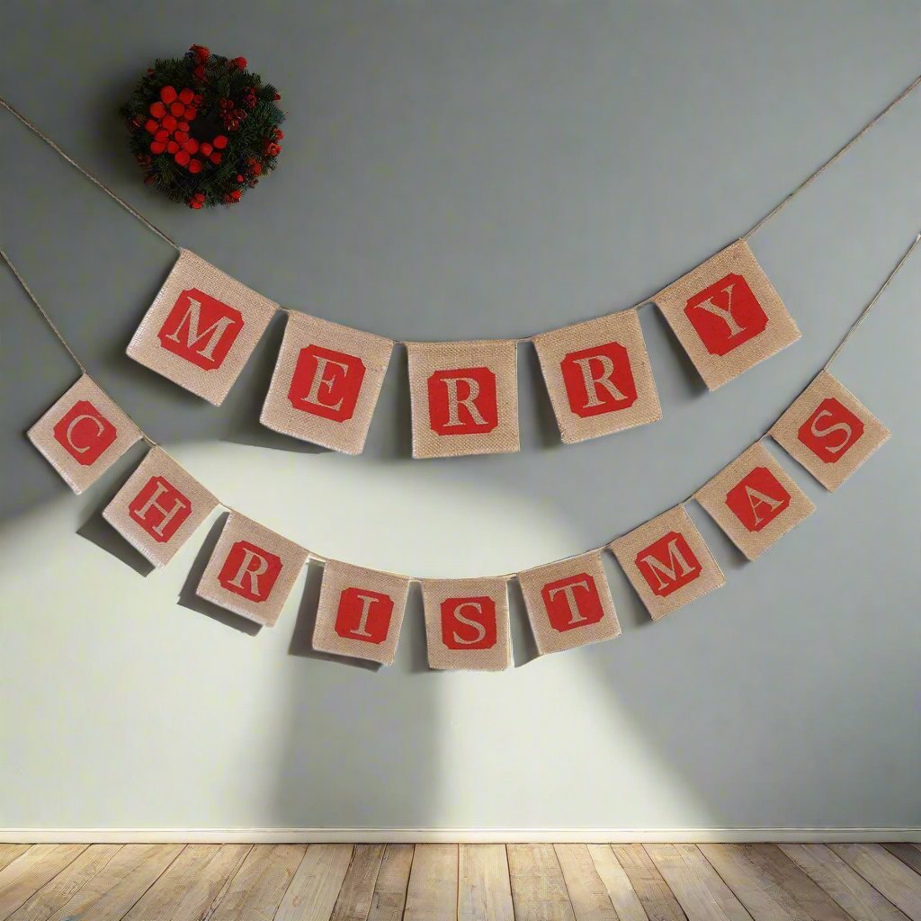 Sackcloth Christmas Banner